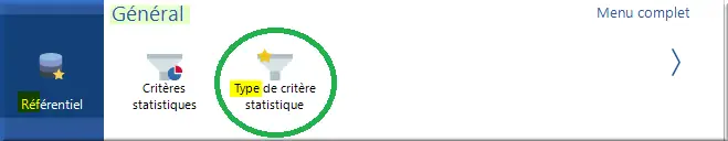 menu Type de critère statistique