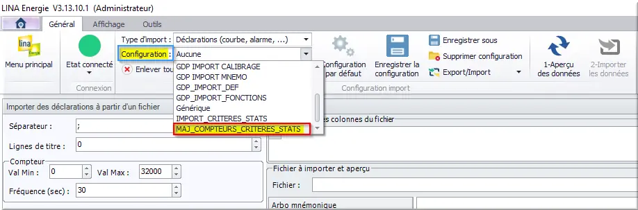 Conf IMPORT_CRITERES_STATS