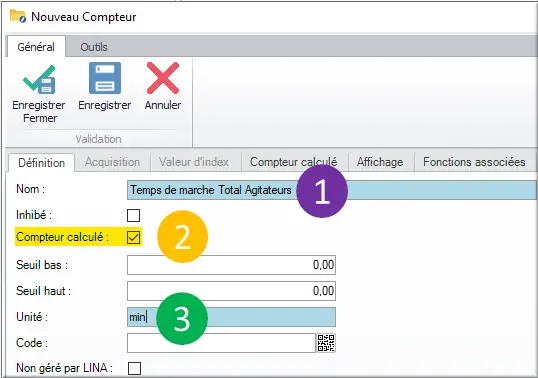 Cocher Compteur calculé